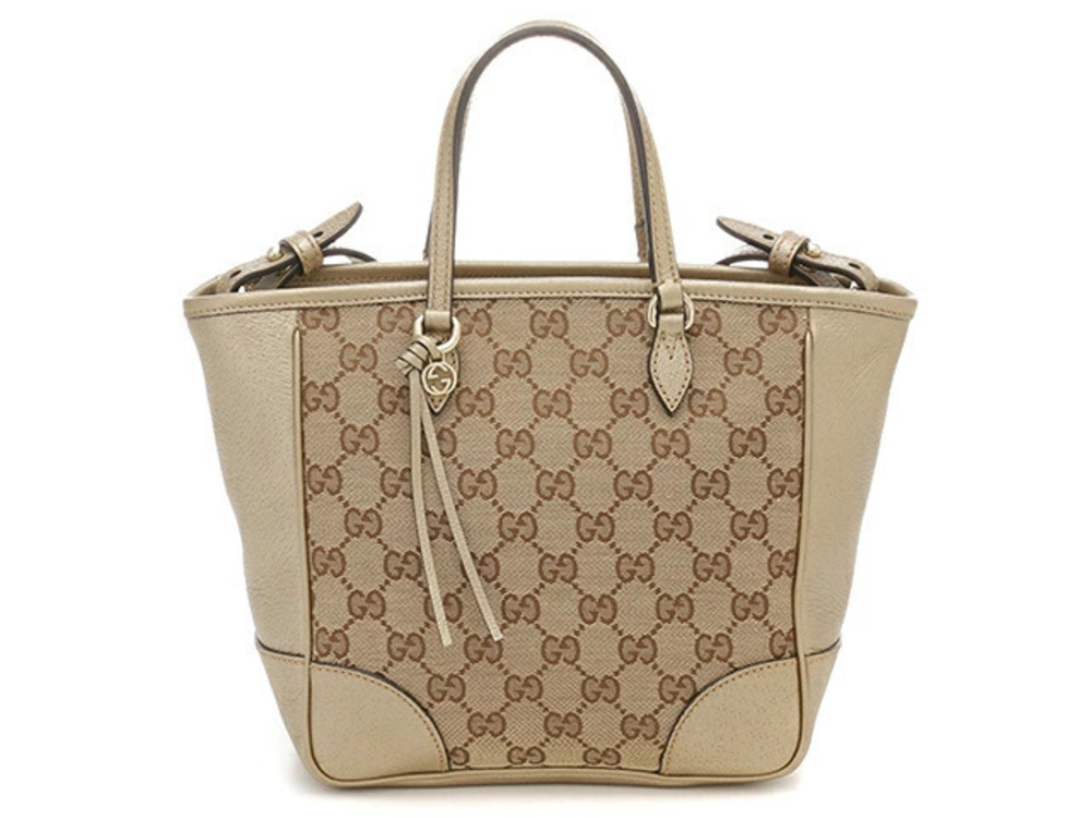 Gucci shoulder tote bag GG canvas metallic gold